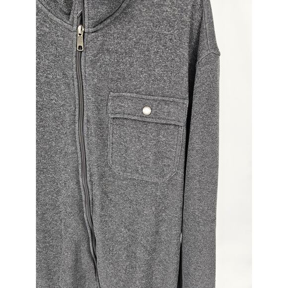 Duluth Trading Co Mens Sz 3XL Full Zip Fleece Warm Jacket Gray w/ Chest Pocket - Picture 2 of 4